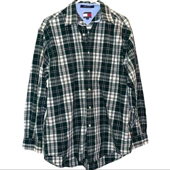 Tommy Hilfiger Plaid Long‎ Sleeve Button Down - Picture 1 of 4